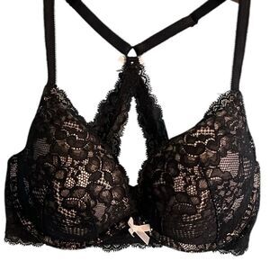 Victoria’s Secret sexy black lace push-up lace bra Women’s 32D 32 D
